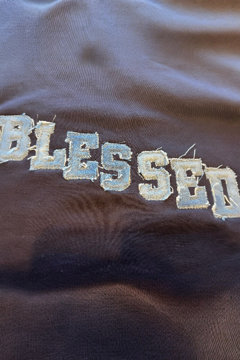 Blessed Denim Letters