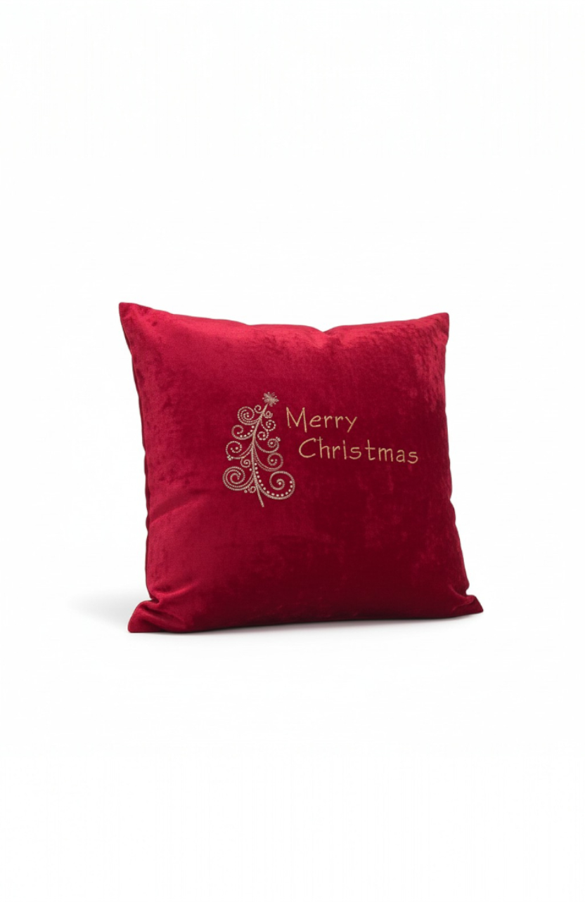 Red Christmas Tree Pillow