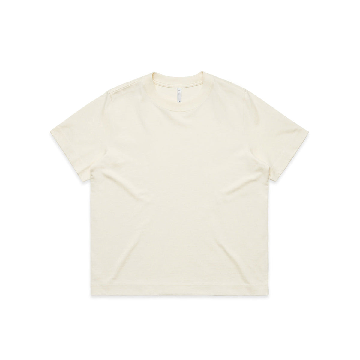 Women short sleeve box tee in ecru