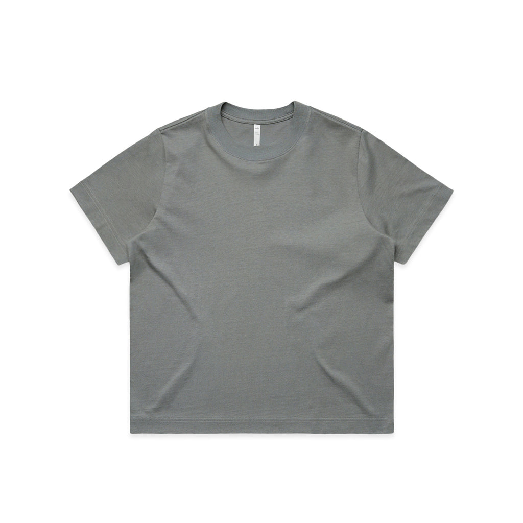 Women Short Sleeve Box Tshirt in Shadow Grey