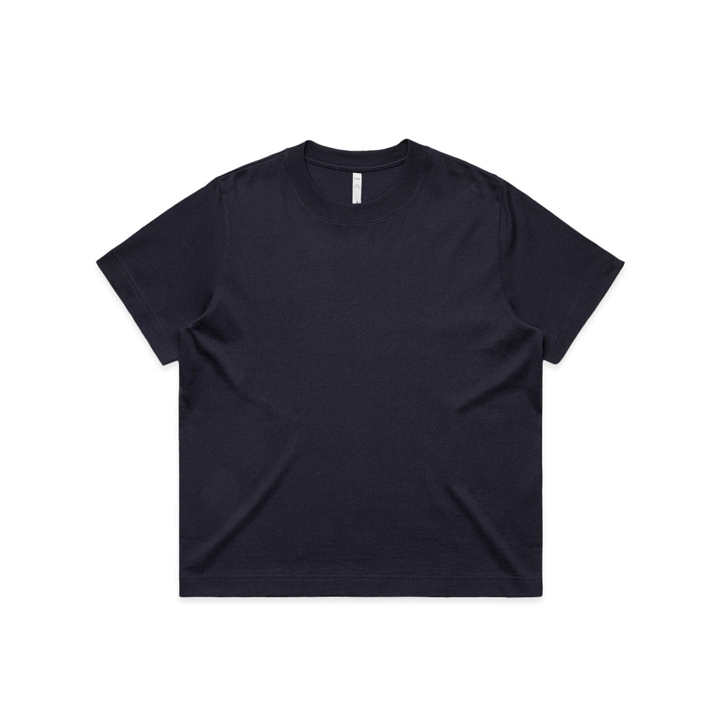 Women Short Sleeve Box Tshirt in Ink Blue