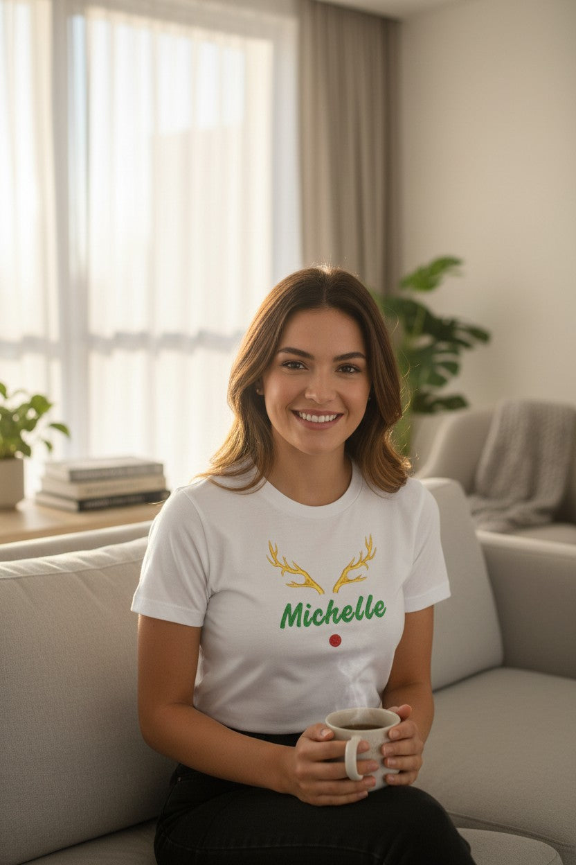 Christmas Deer Tshirt with name