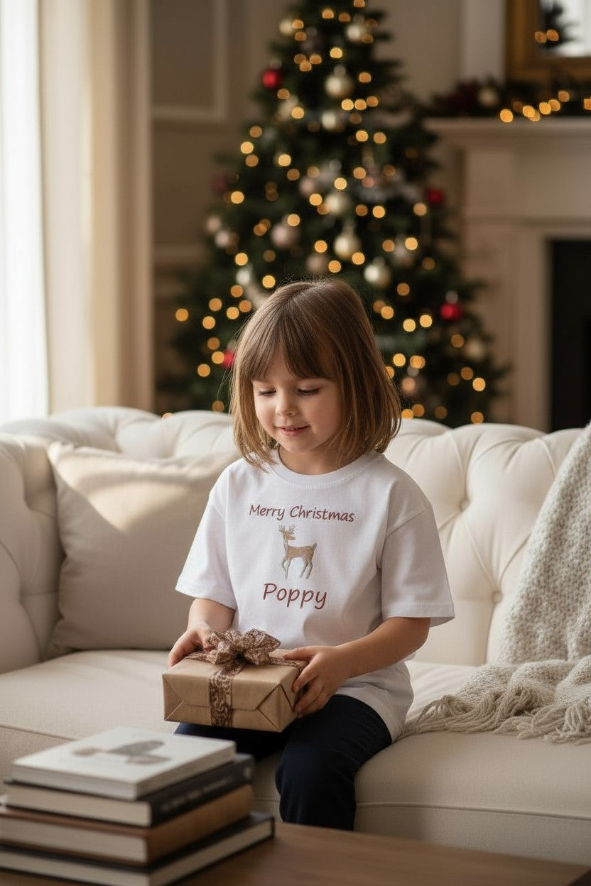 Kids Merry Christmas Deer with name